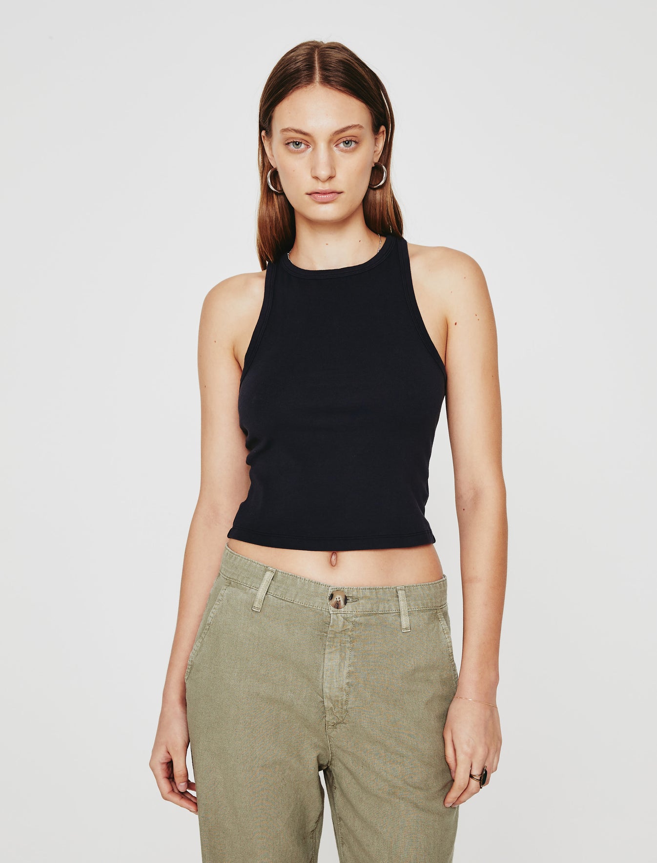 Olive Tank|90'S Vintage Crop Tank